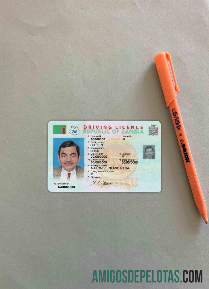 Zâmbia DL fotovisual frontal exemplo real